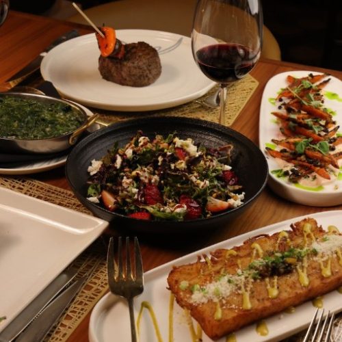 Spring Salad and Potato Cake