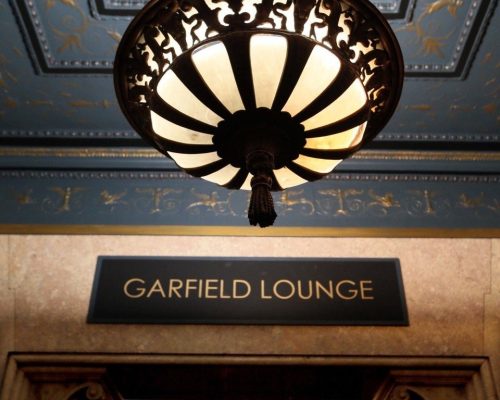Today's Garfield Lounge on the 2nd floor used to be the bank president's office